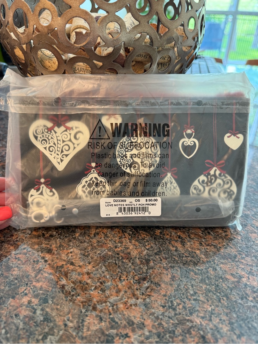 Brighton Love Notes Wristlet Pouch with Heart Ornaments